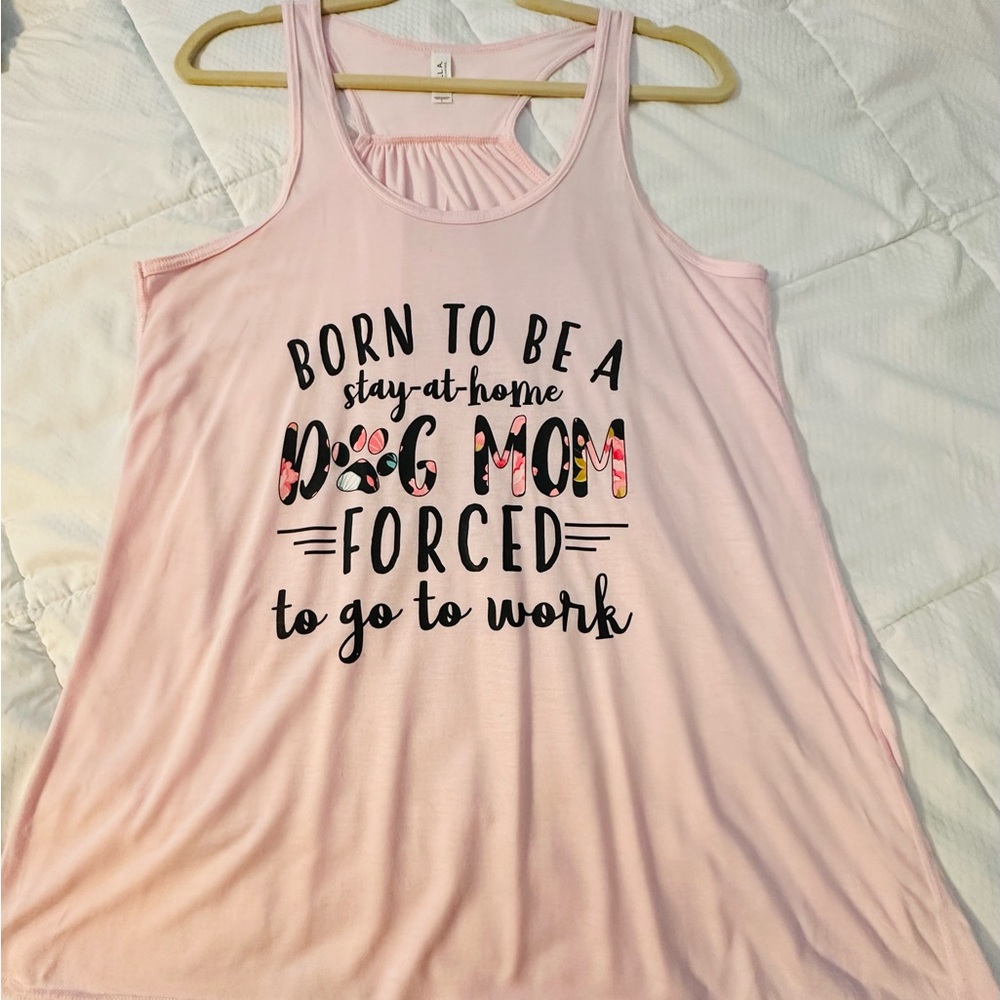 Bella Canvas Pink Dog Mom Graphic Tank Top